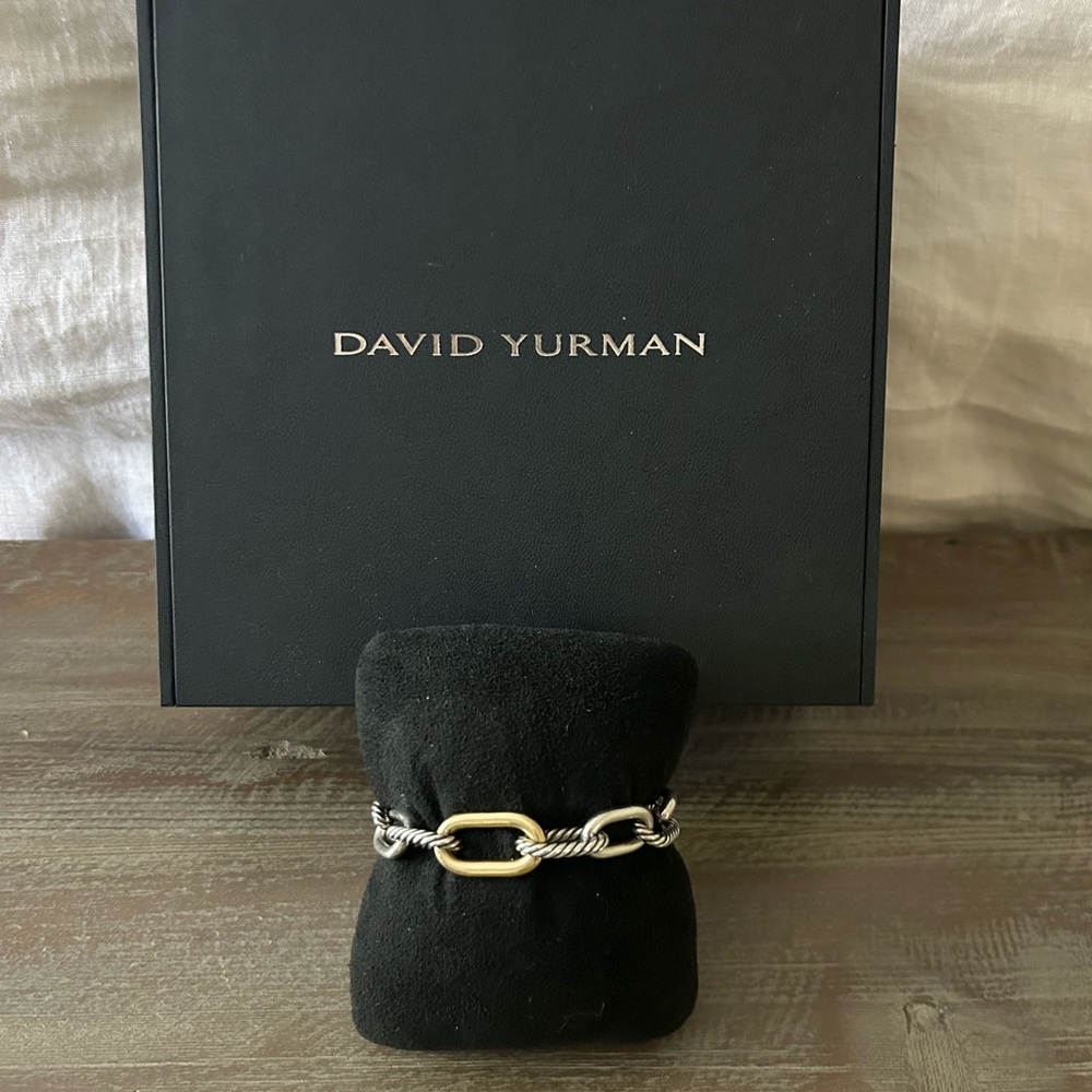 David Yurman Madison Bracelet in Silver with Gold, 11mm, size medium